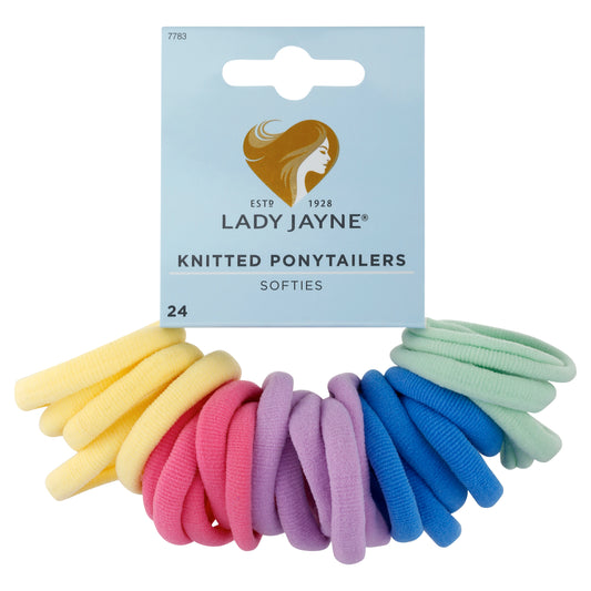 Knitted Ponytailers Softies Brights 24pk